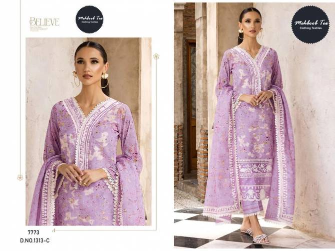 1313 A To D Mehboob Tex Embroidery Pure Cotton Pakistani Suits Wholesale Suppliers In India
